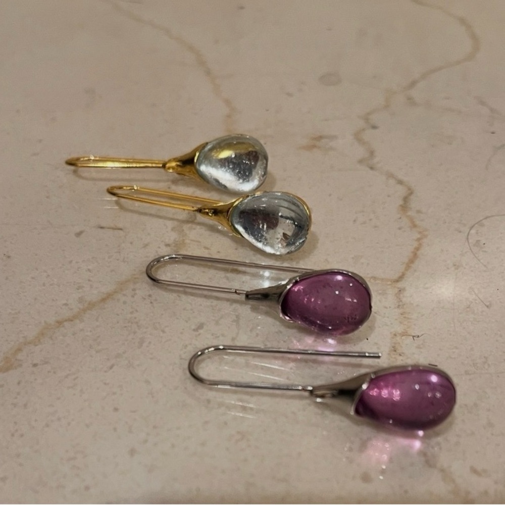 Elegant Gold and Silver Teardrop Earrings